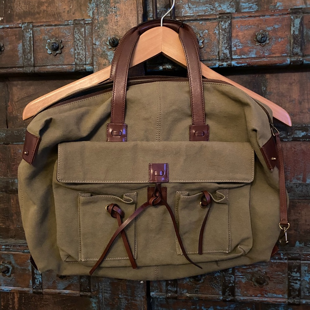 GUCCI canvas and leather tote